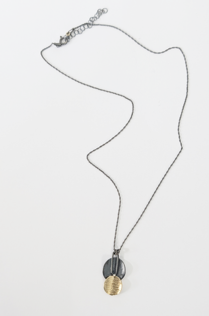 Silver & Gold Dual Circle Necklace