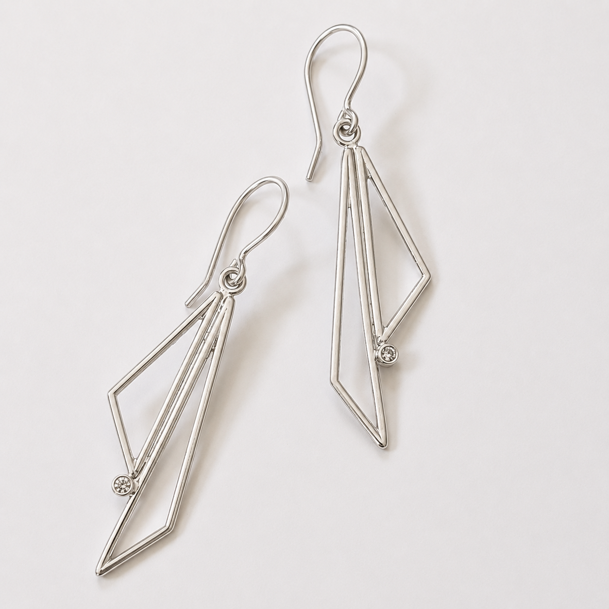 Diamond Angular Earrings