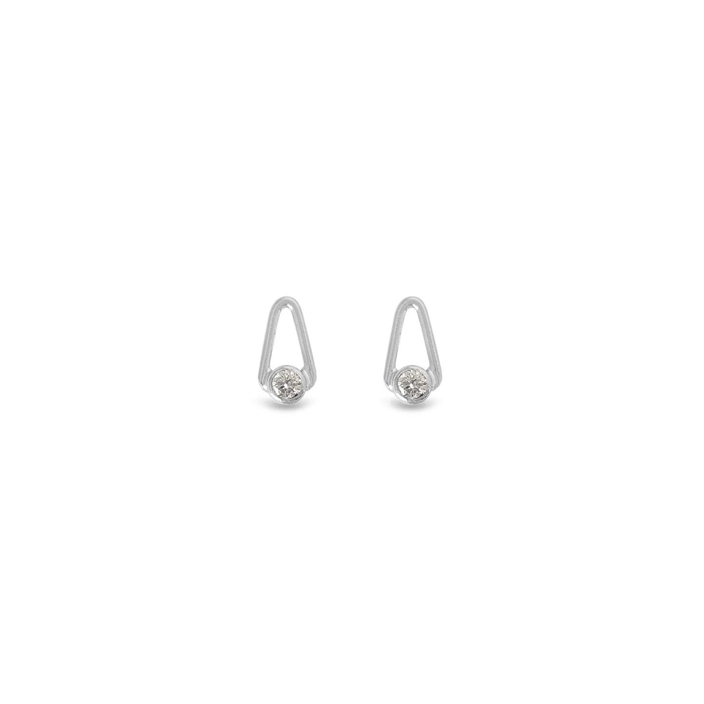 sterling silver diamond arch stud earrings
