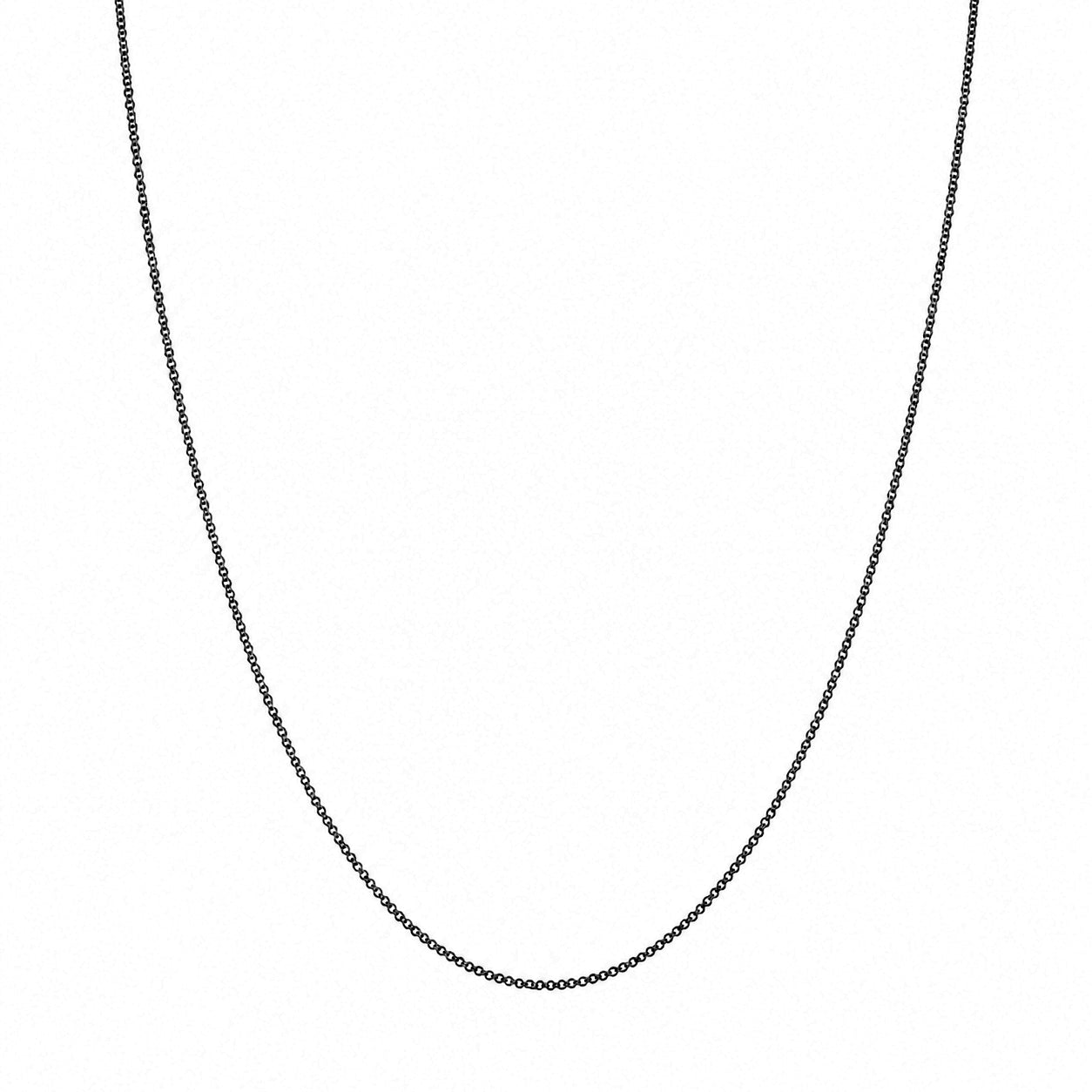 A delicate black chain necklace shown against a plain white background.