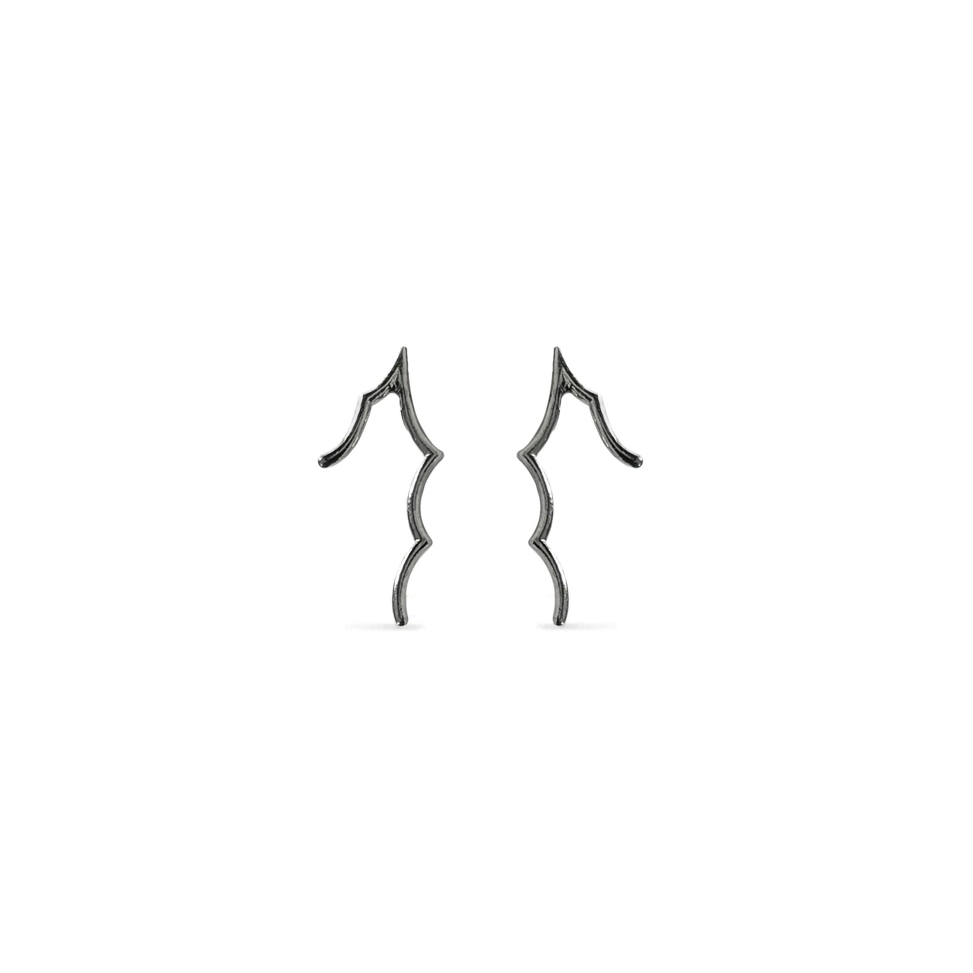 black web post earrings