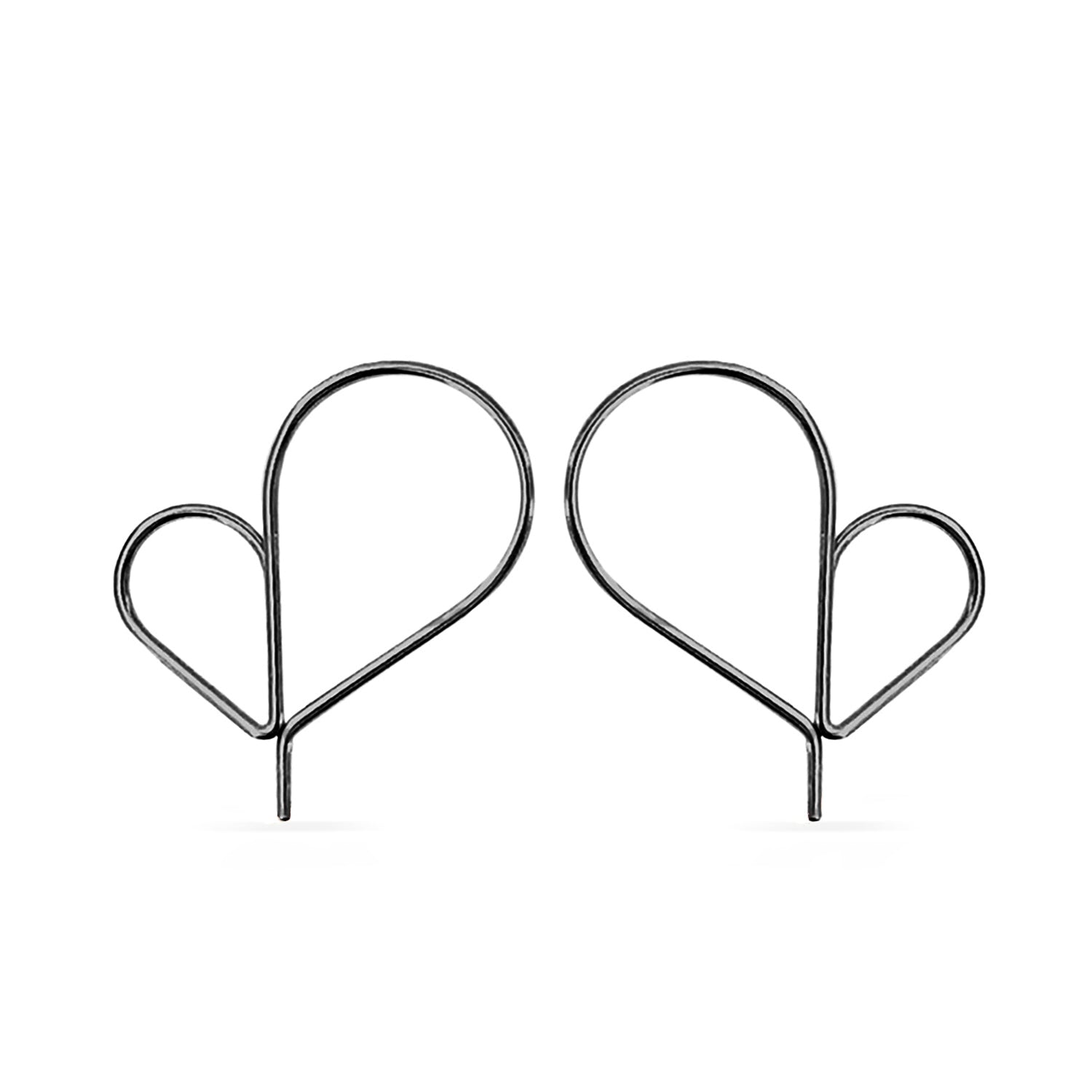 Petite heart online hoop earrings