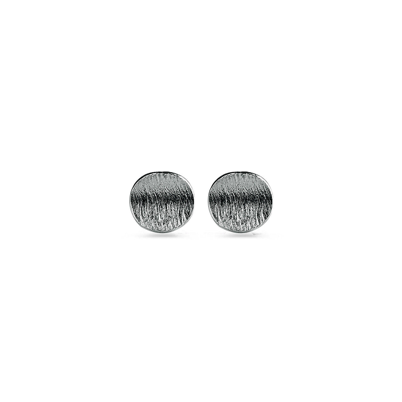 Pair of blacken sterling silver stud earrings on a white background