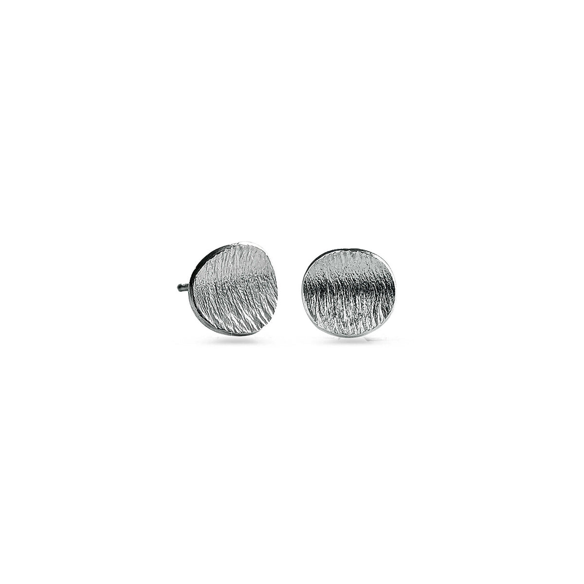 Round blacken sterling silver studs on a white background