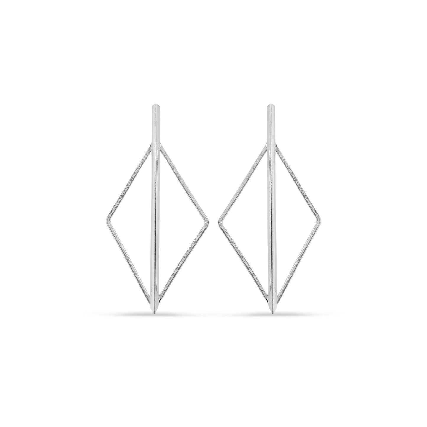 large rhombus statement and bar post earrings