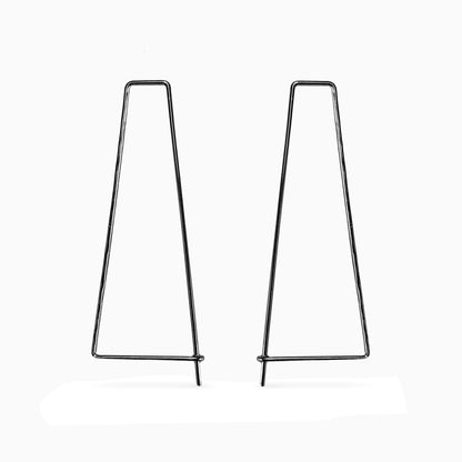 Elongated trapezoid pull-through hoops in charcoal