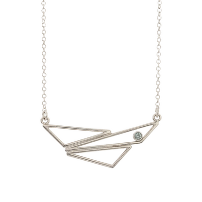Angular Blue Sapphire Pendant