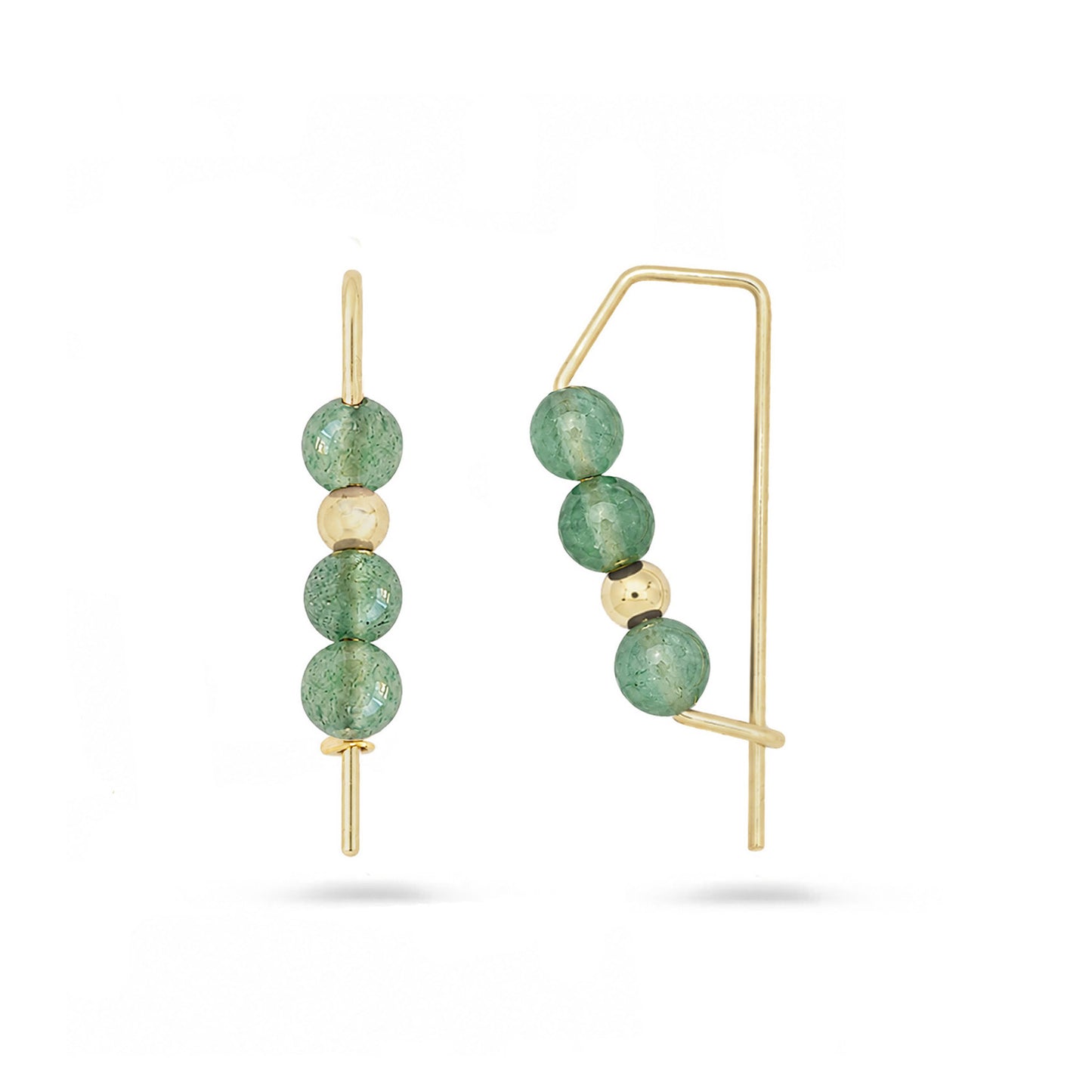 14K Axiom Aventurine Hoops