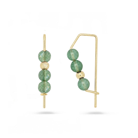 14K Axiom Aventurine Hoops