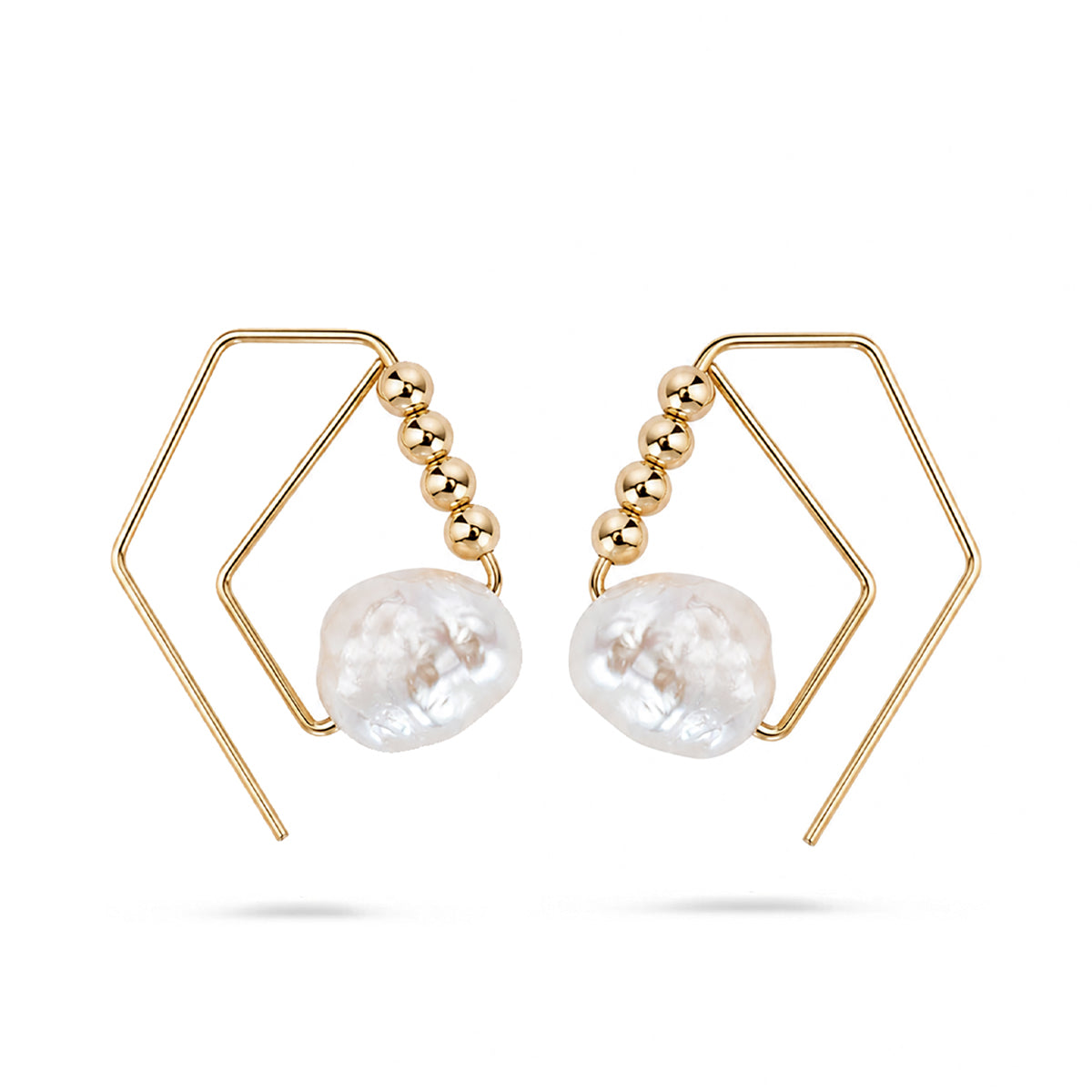 14K Brea Pearl Hoops