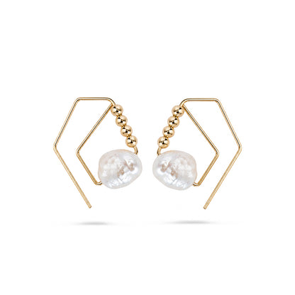 14K Brea Pearl Hoops