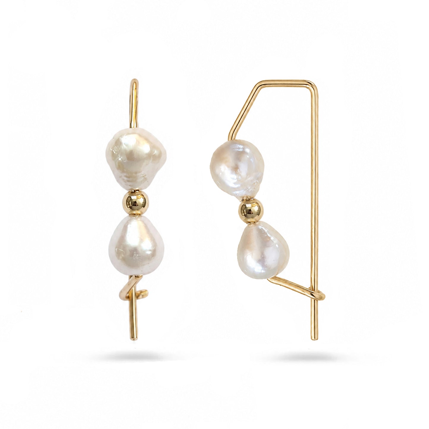14K Axiom Pearl Hoops