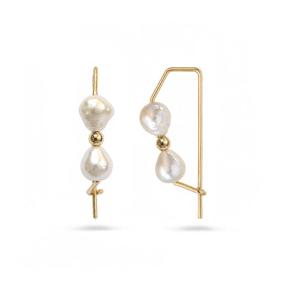 14K Axiom Pearl Hoops