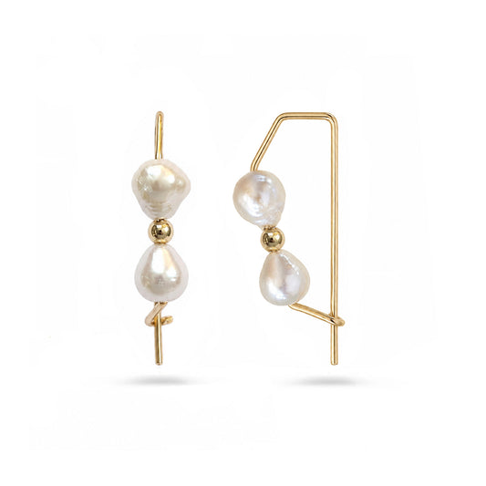 14K Axiom Pearl Hoops