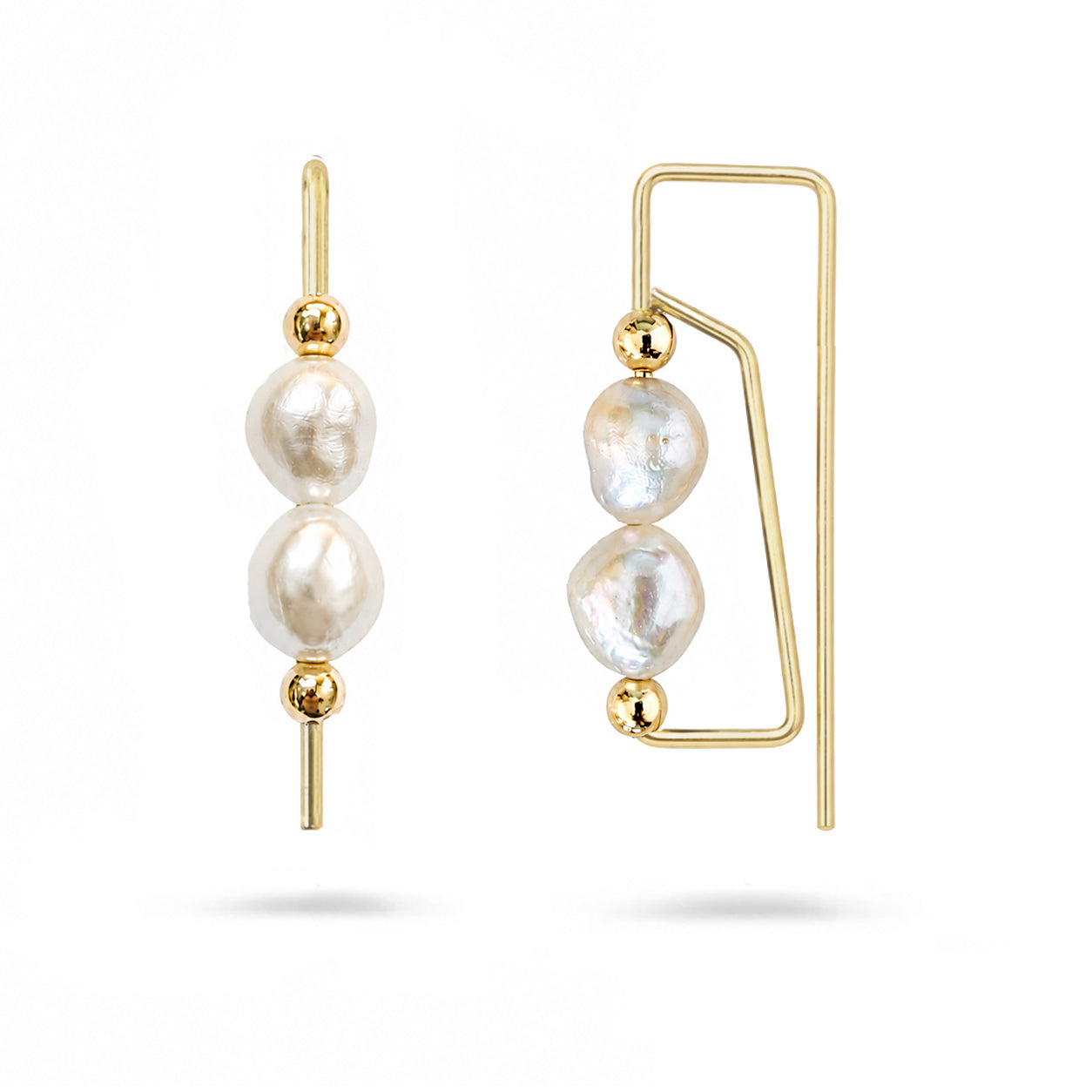 14K Nessa Pearl Hoops