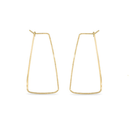 14K gold wire hoop earrings