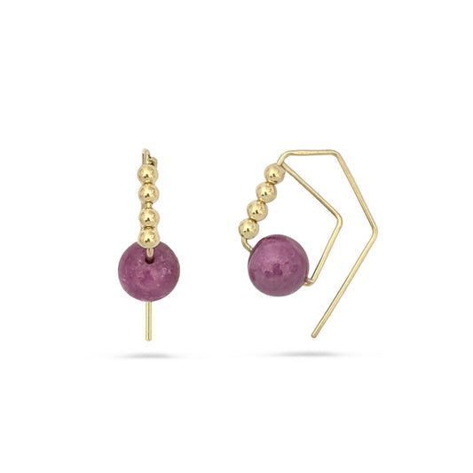 14K Brea Ruby Hoops