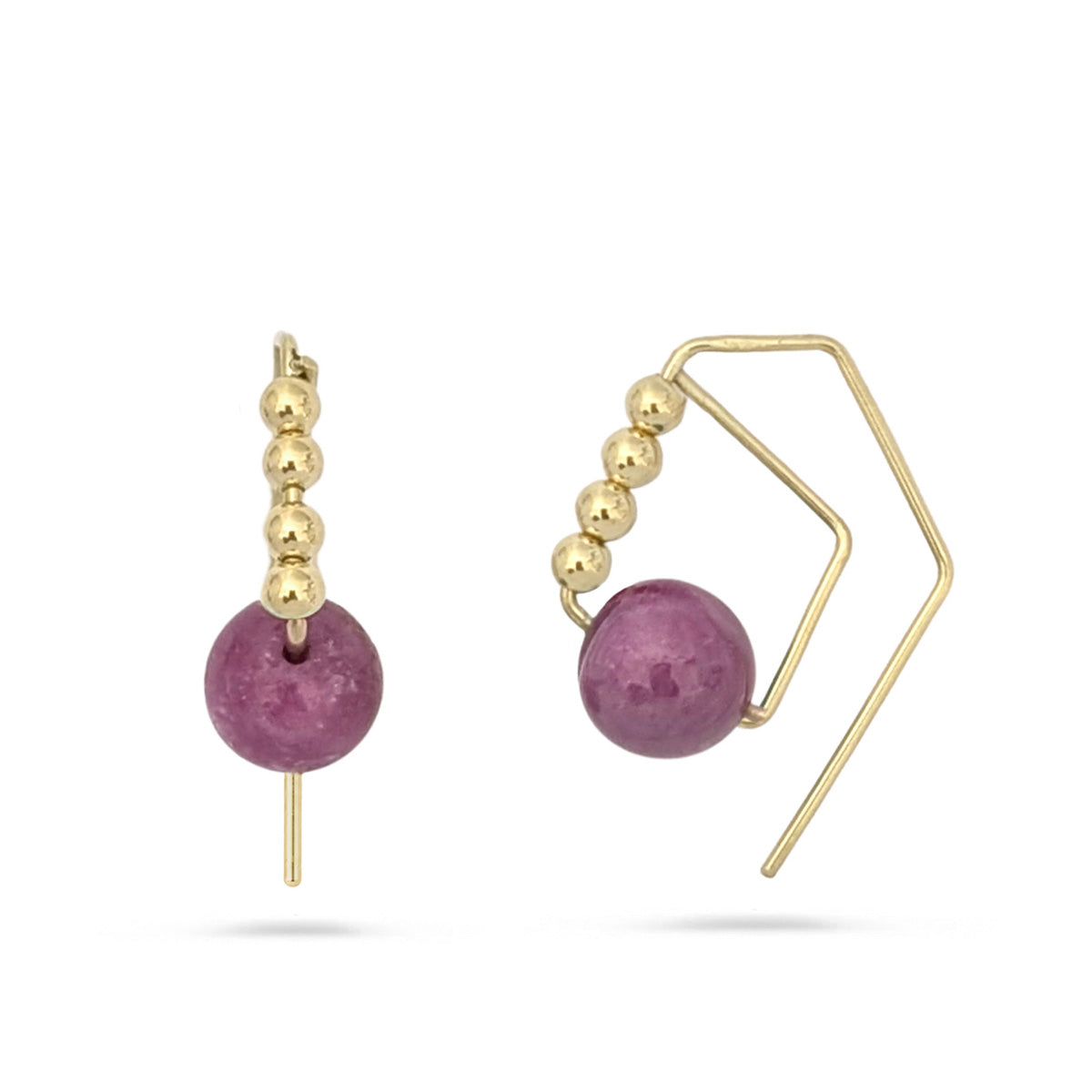 14K Brea Ruby Hoops