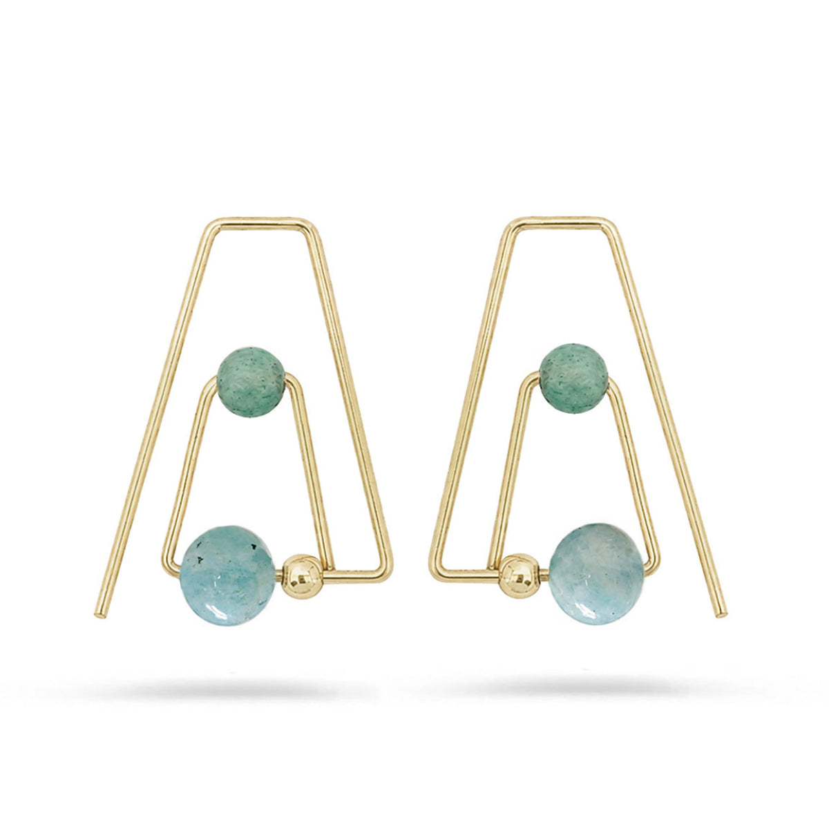 14K Flera Aventurine & Tanzanite Hoops