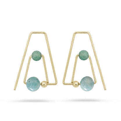 14K Flera Aventurine & Tanzanite Hoops