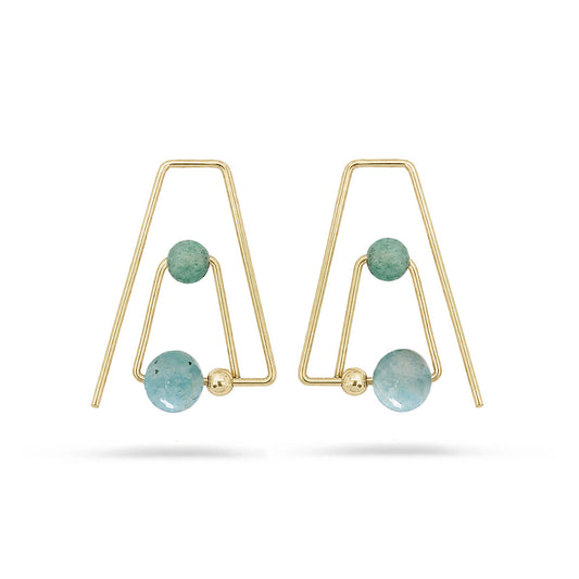 14K Flera Aventurine & Tanzanite Hoops