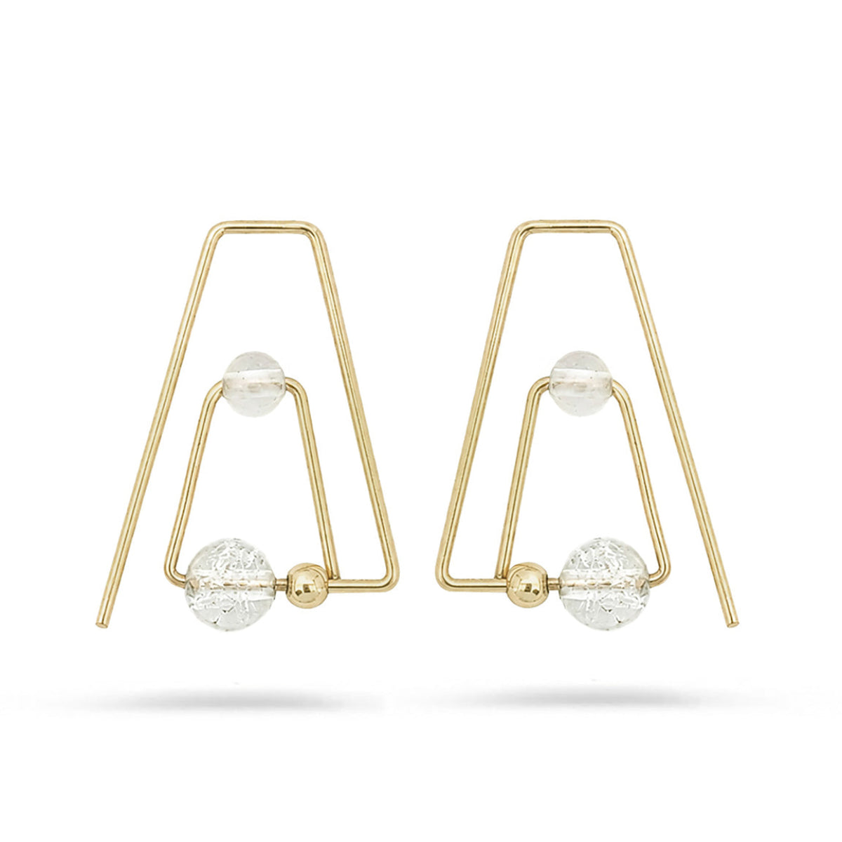 14K Flera Topaz & Rose Quartz Hoops