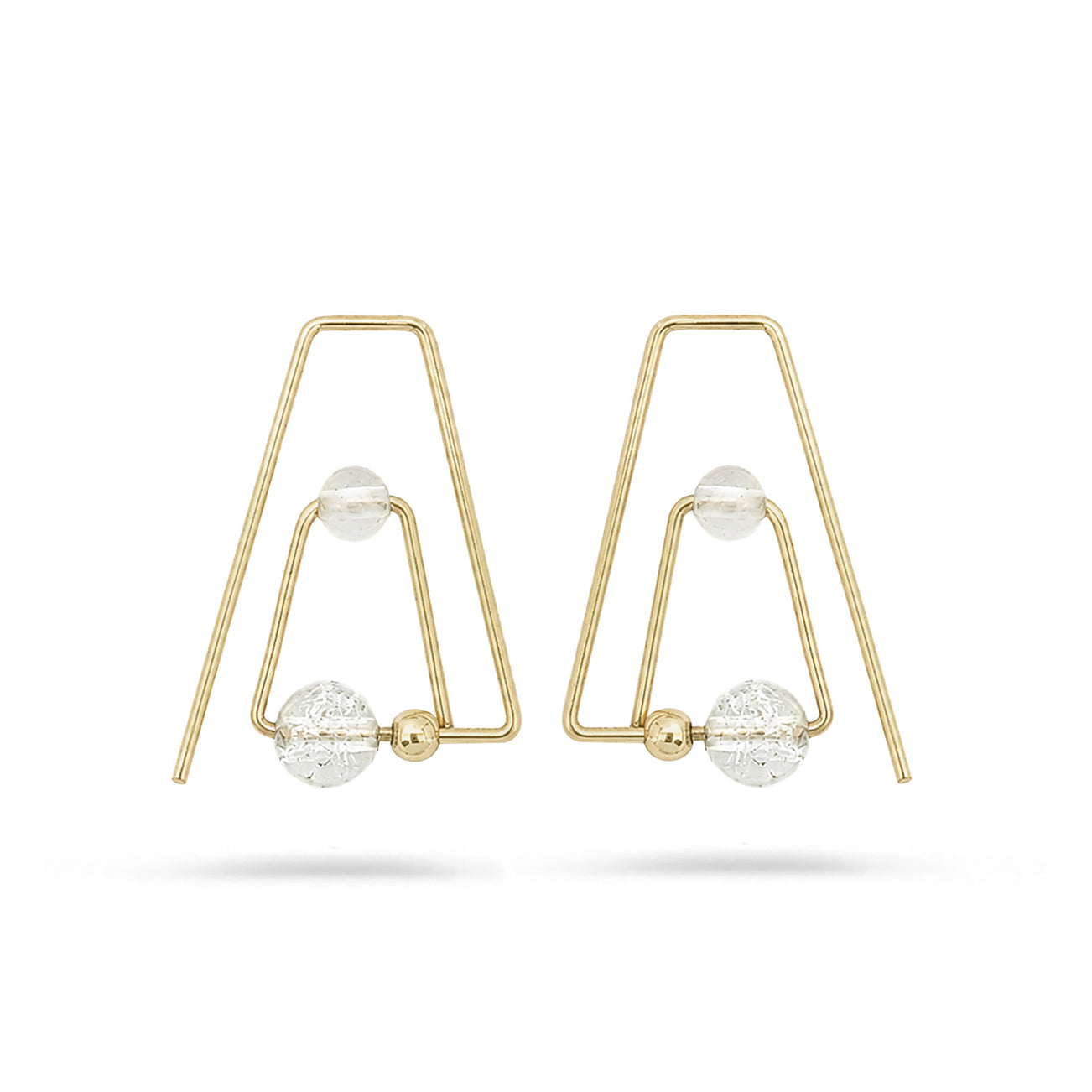 14K Flera Topaz & Rose Quartz Hoops