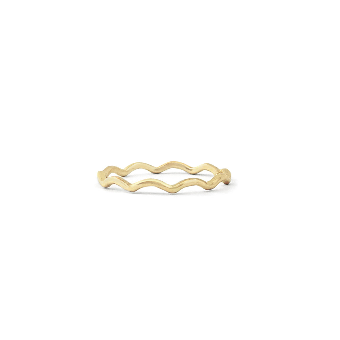 14K gold wavy scallop ring band