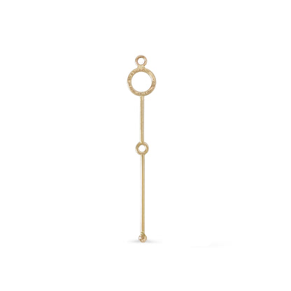 14K gold long bar drop charm for earrings and necklaces
