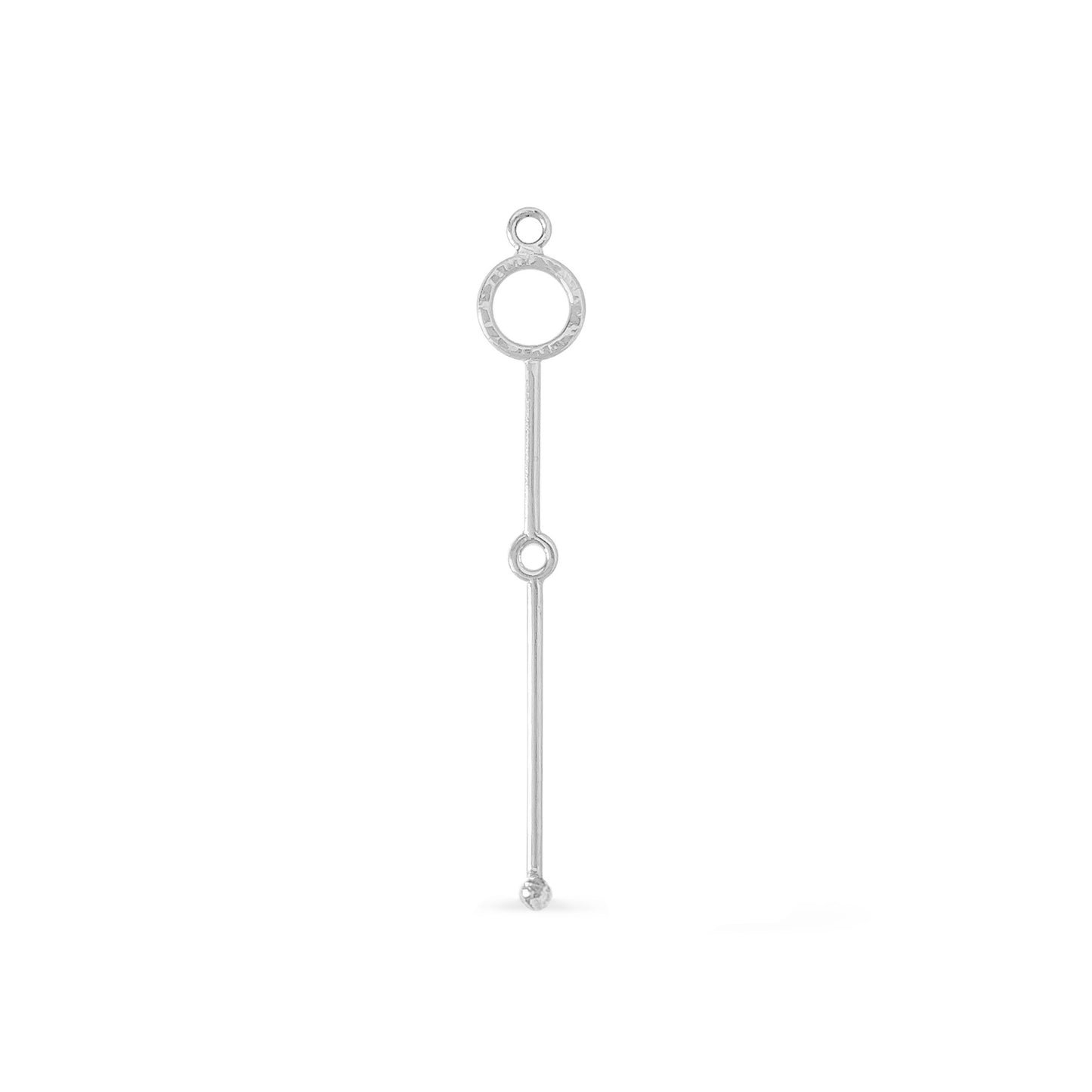 sterling silver circle and bar drop charm for earrings and necklaces