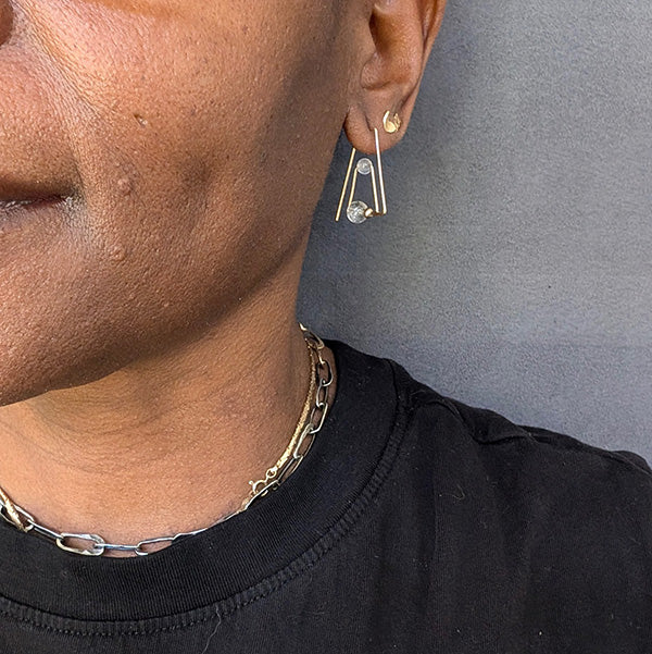 14K Flera Aventurine & Tanzanite Hoops