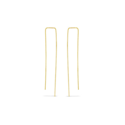 small gold filled rectangle wire hoop earrings