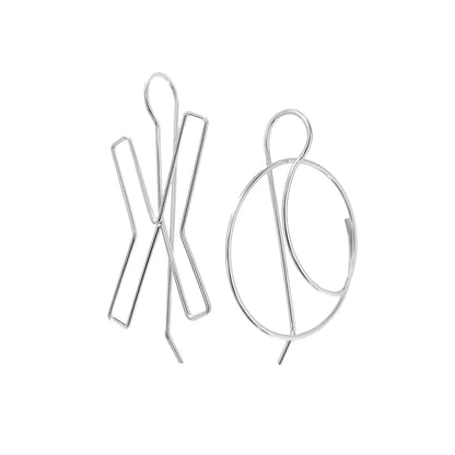 silver XO wire earrings