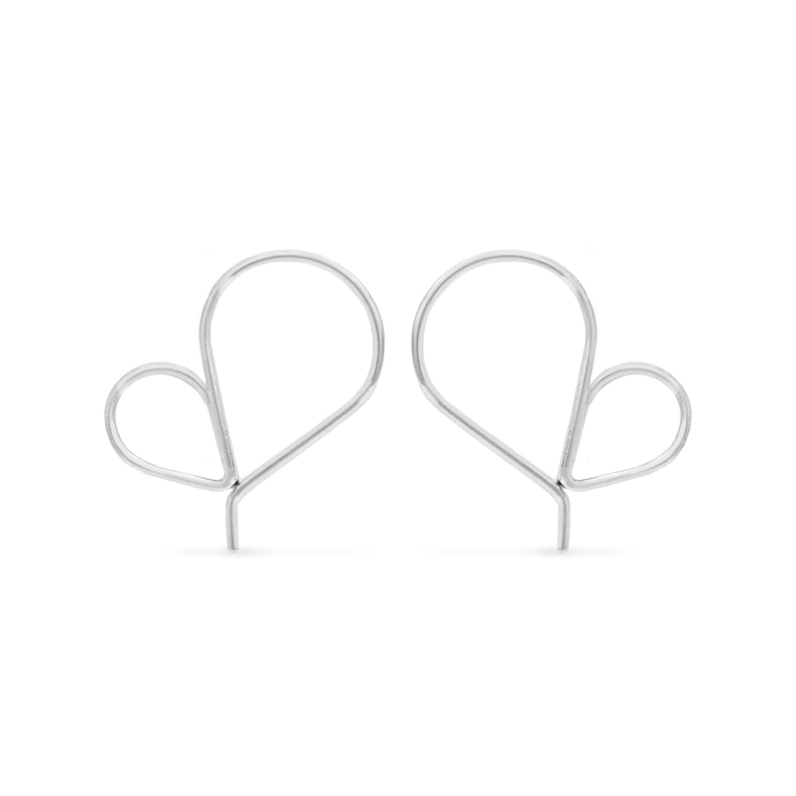 dainty wire heart hoop earrings
