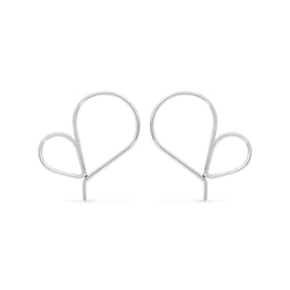 dainty wire heart hoop earrings