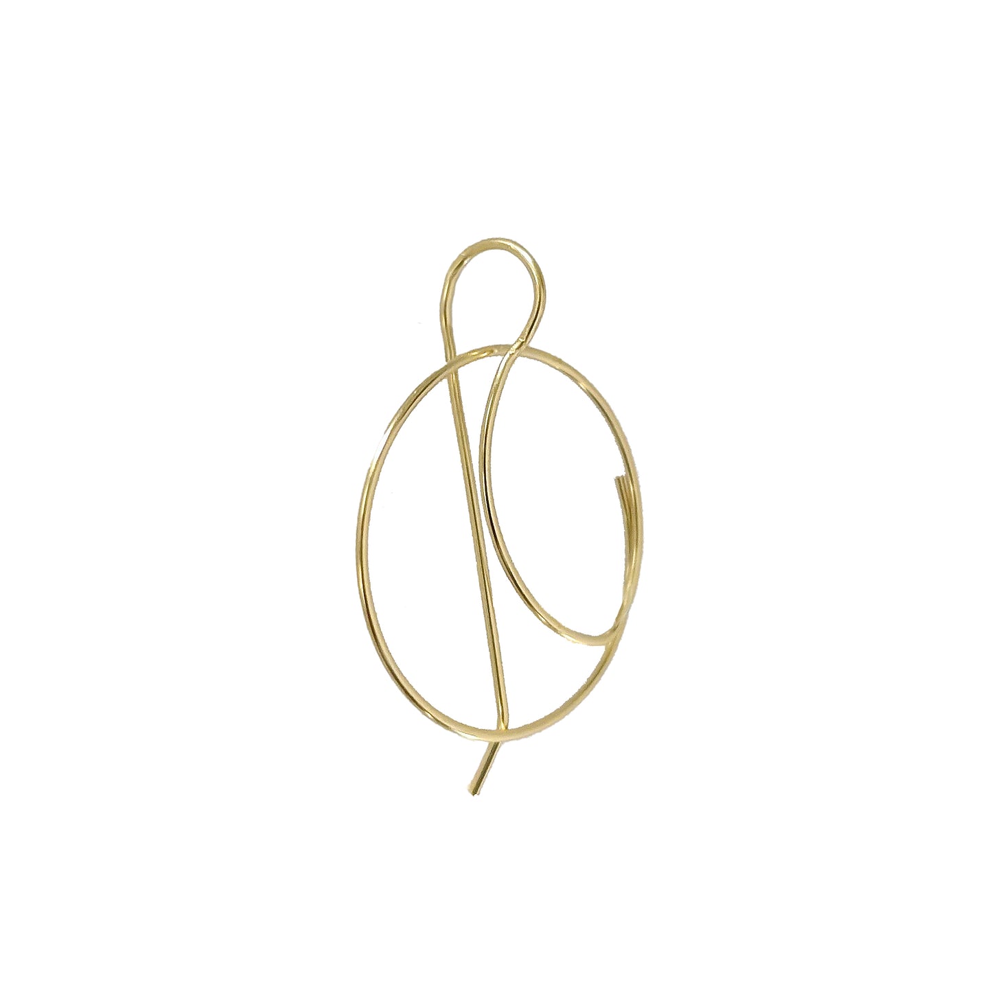 single gold O threader earrings