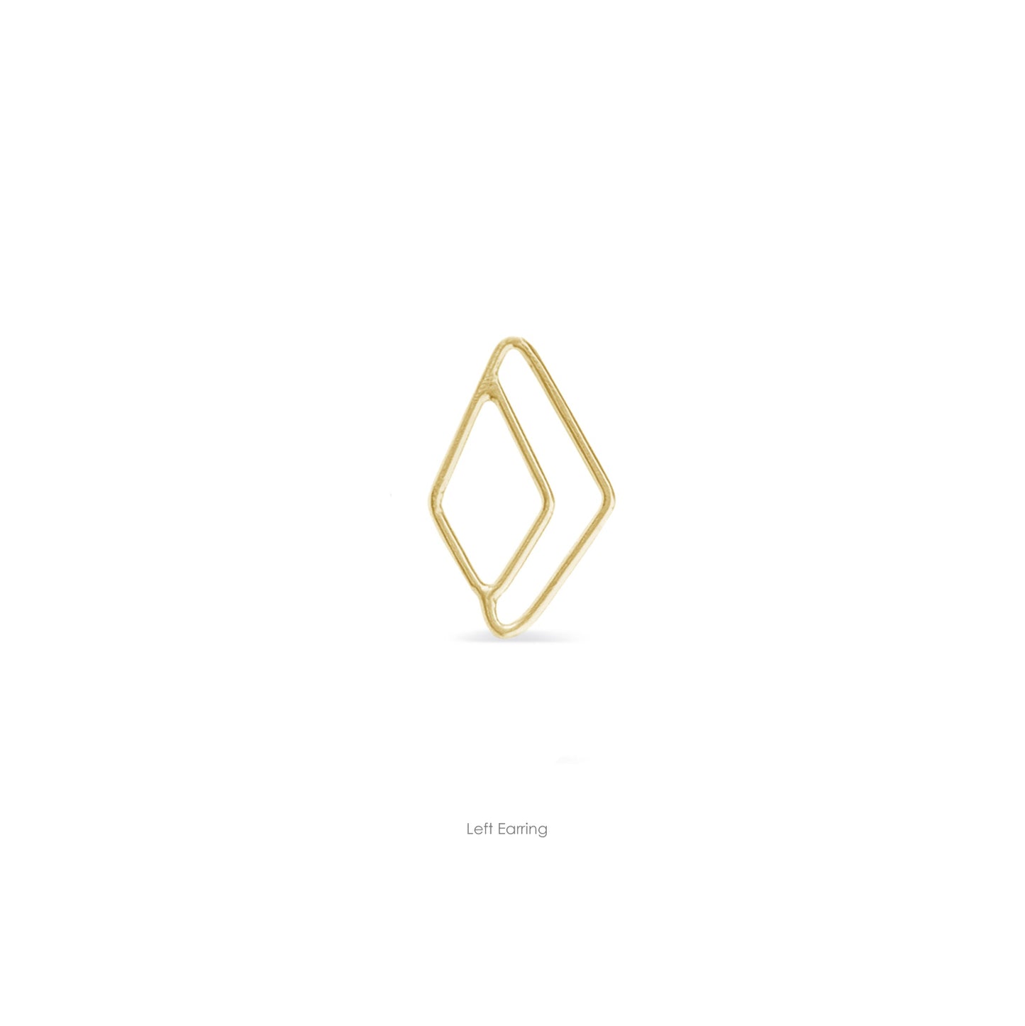 left single 14K gold open diamond stud earring
