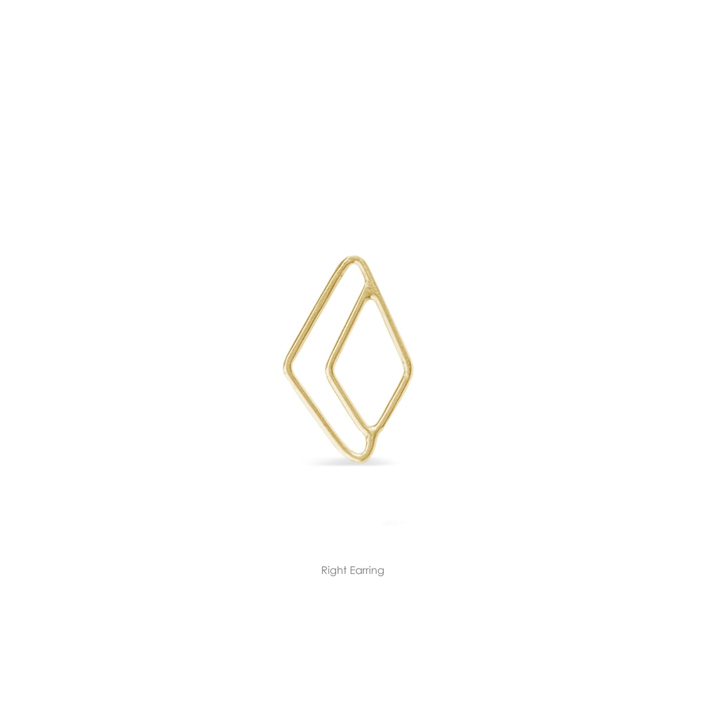 right single 14K gold open diamond stud earring