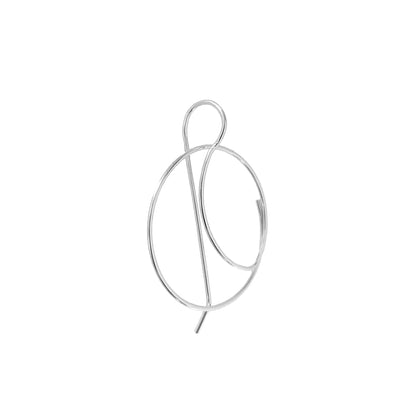 single silver O hoop earring