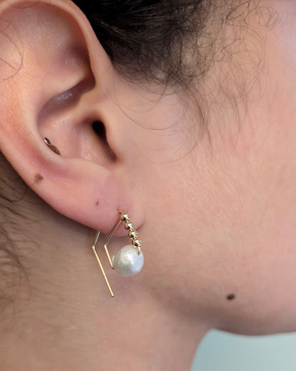 14K Brea Pearl Hoops