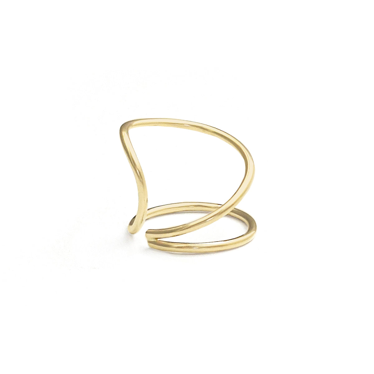 Gold tear drop wrap around ring