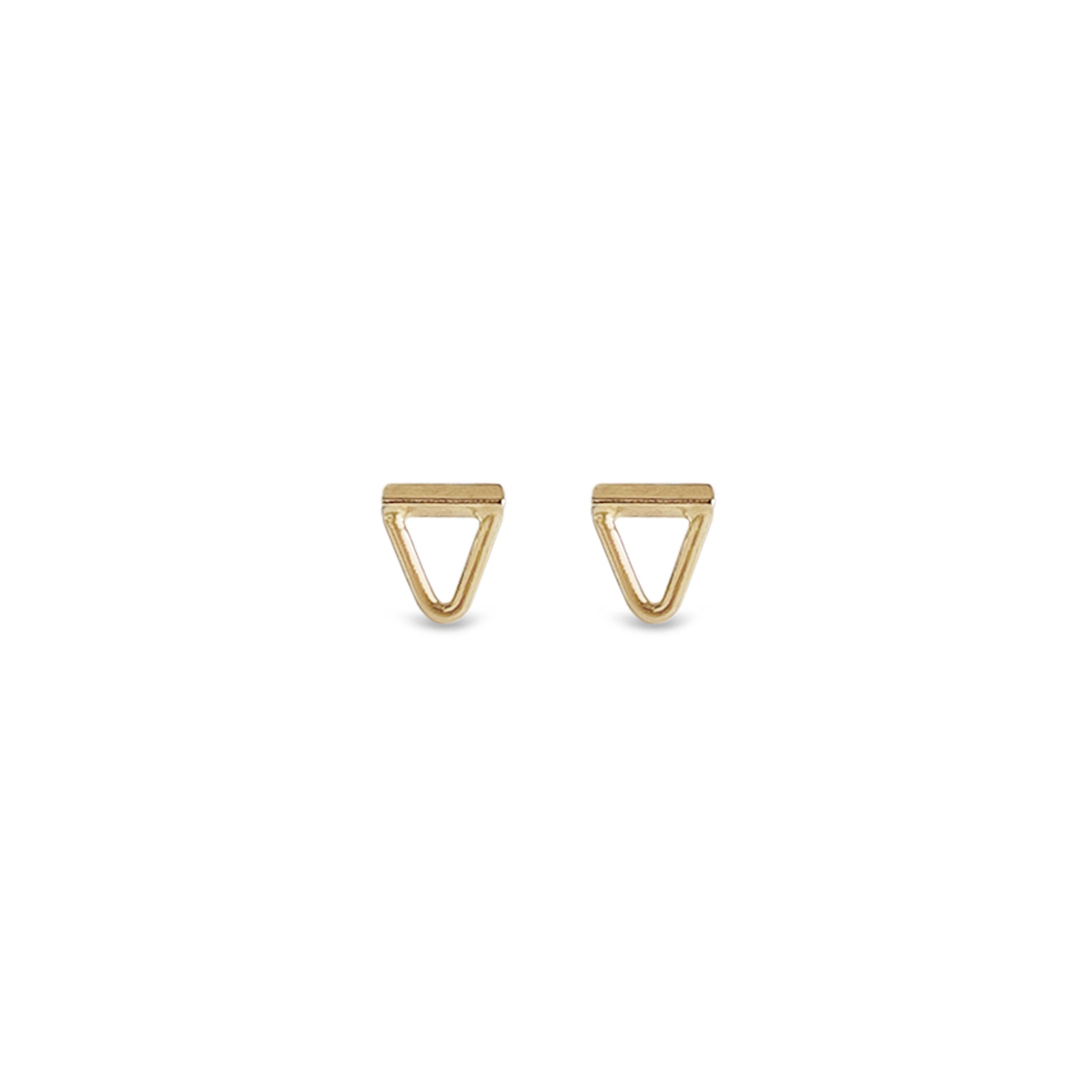 14K gold triangle bar earrings