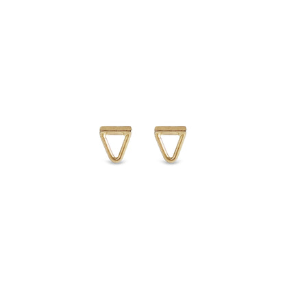 14K gold triangle bar earrings