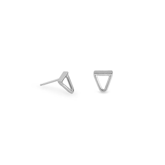 sterling silver triangle stud earrings