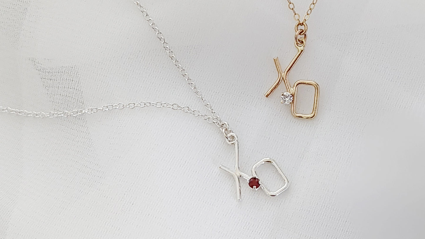 'XO' Necklace Silver