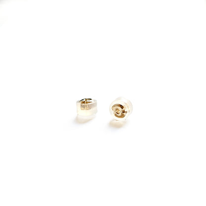 silicon earring back in 14K gold