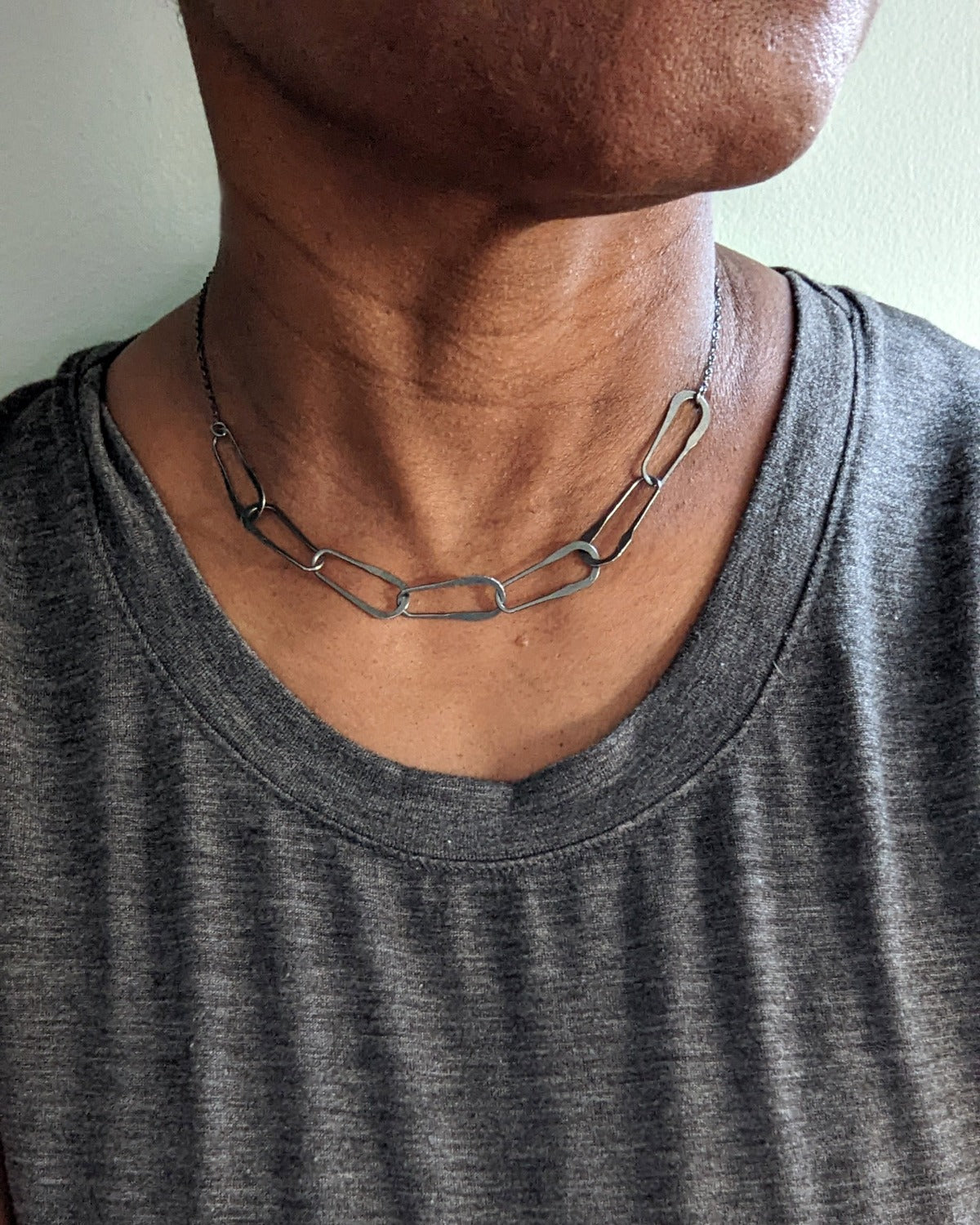 Jai Style | Sterling Silver Paper Clip Chain Necklace with Charm
