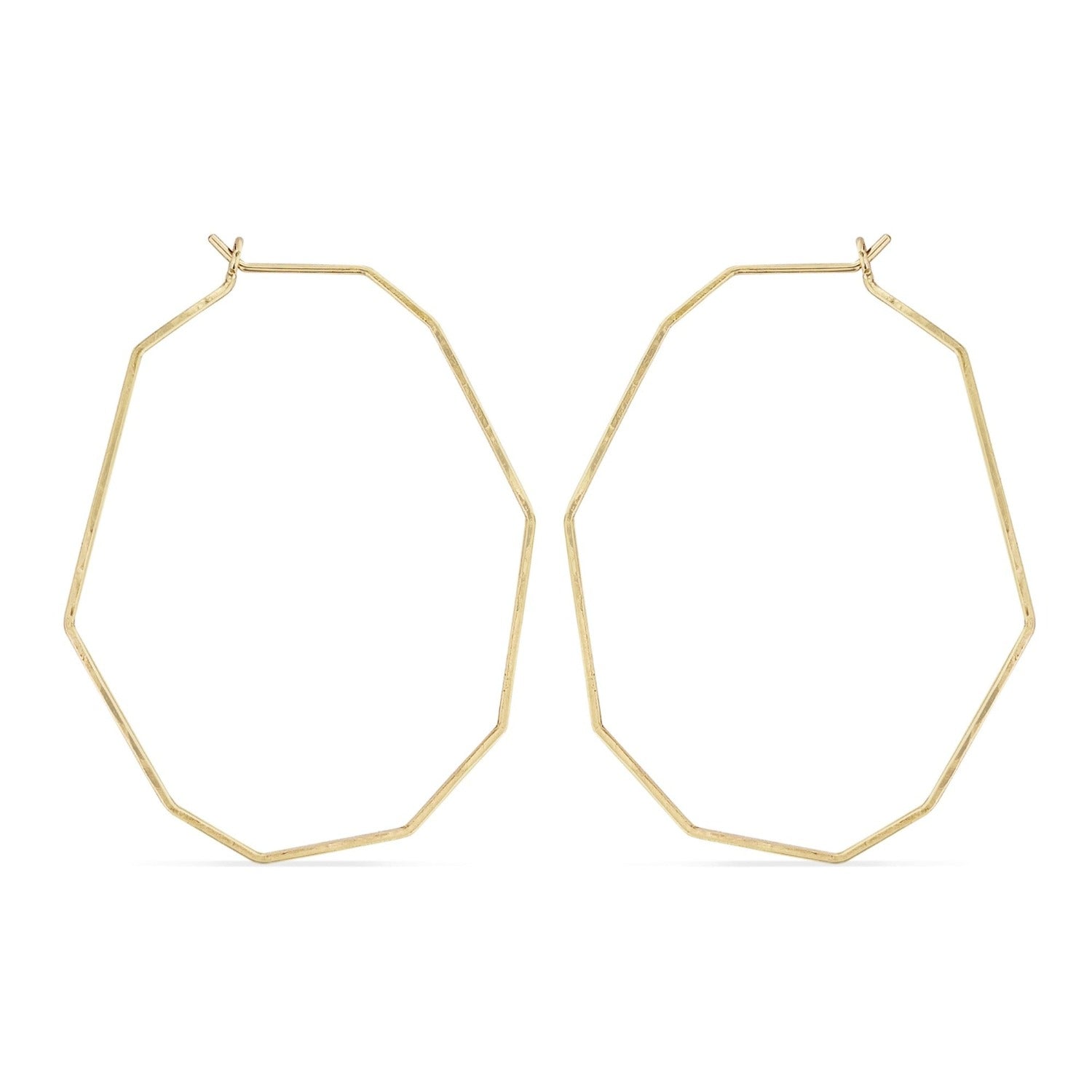 Geometric gold delicate wire hoop earrings