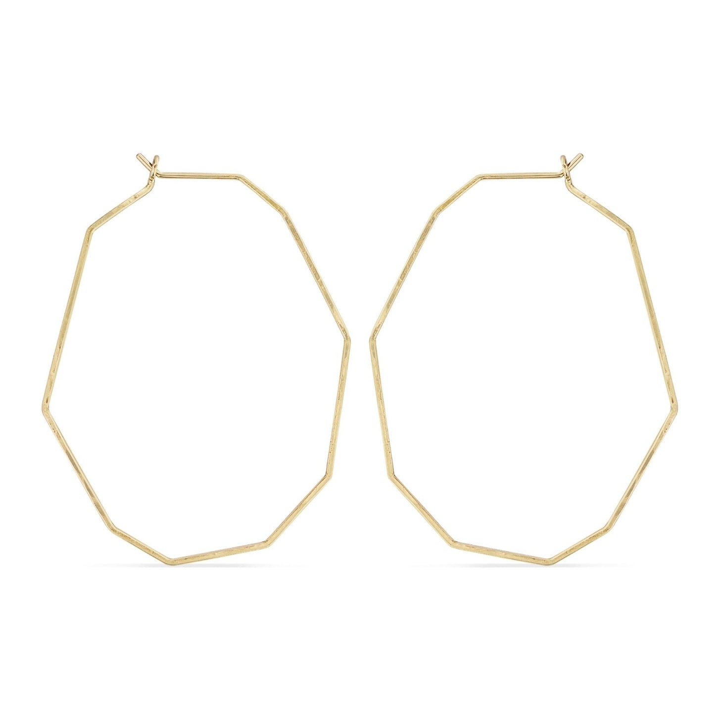 Geometric gold delicate wire hoop earrings