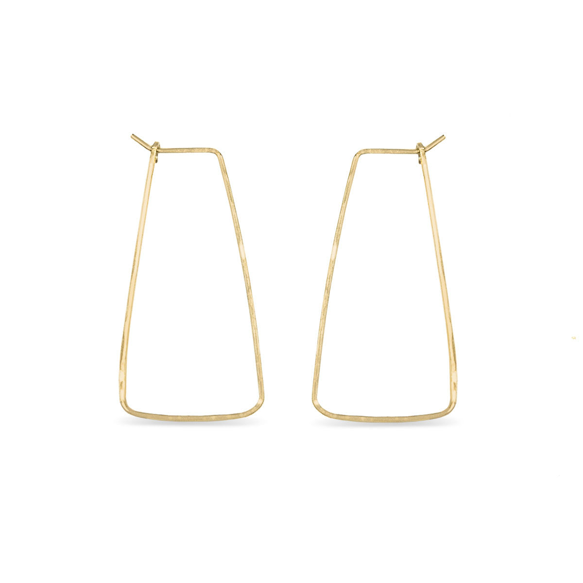 14K gold wire hoop earrings